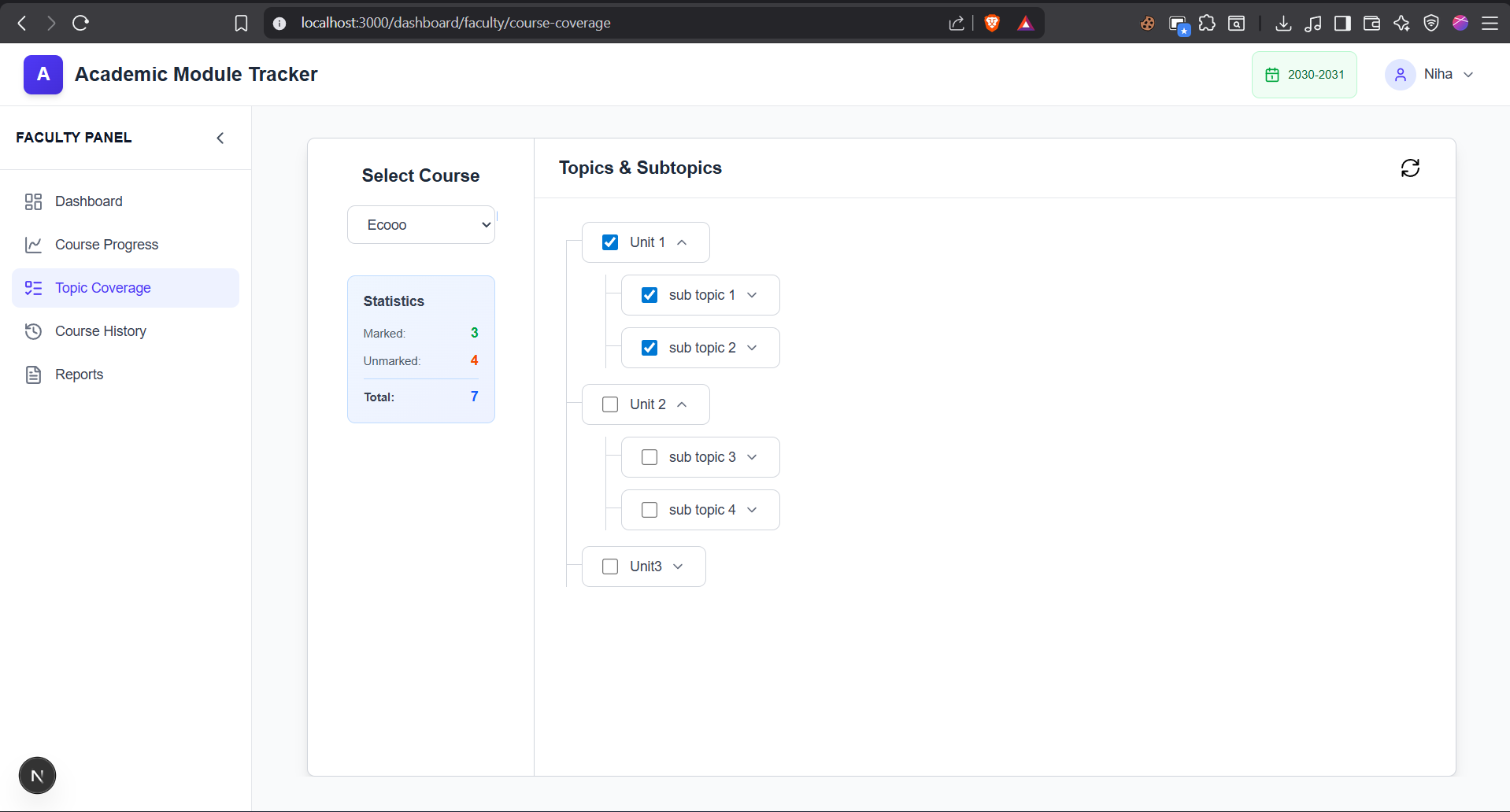 HOD Dashboard